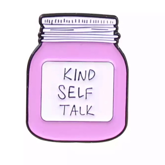 Kind Self Talk Enamel Pin Self Care Idea Jars Mental Health CBT Reminder Brooch - Picture 6 of 9